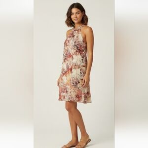 ✨ STUNNING Boho Halter Mini/Midi – Watercolor Abstract Print ✨
